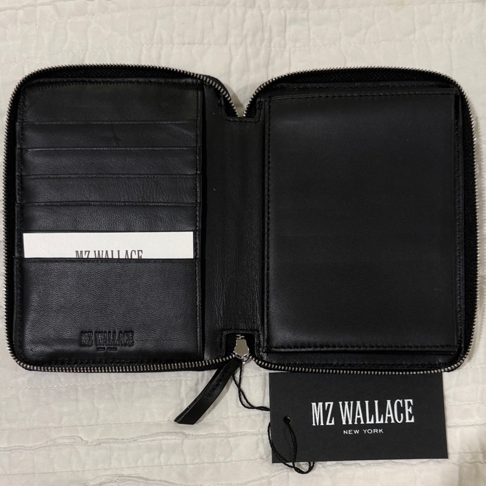 MZ Wallace Black Passport Quilted Wallet - Picture 2 of 5